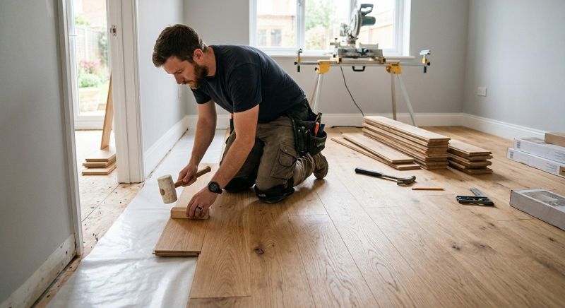 Dark Wood Floor Installation in Azle, TX