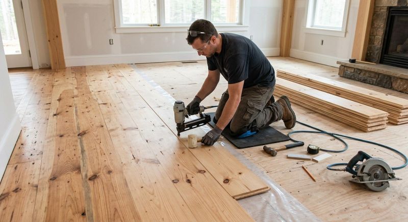 Pine Floor Installation in Azle, TX