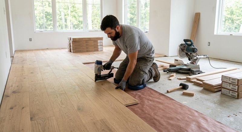 White Oak Floor Installation in Azle, TX