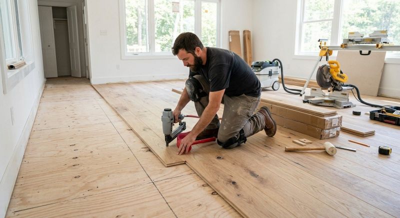White Oak Floor Installation in Azle, TX