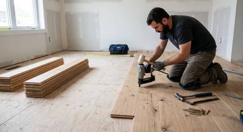 White Oak Floor Installation in Azle, TX