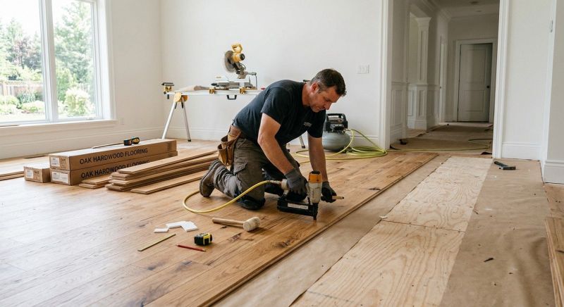 White Oak Floor Installation in Azle, TX
